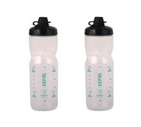 ZEFAL Pack Sense Soft 80 No-Mud - Lot de Deux Bidons Velo et VTT - Gourde Sport Souple et Inodore - Bidon Eau Sans BPA - Tetine Silicone - Translucide, 2 x 800 ml