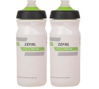 ZEFAL Sense Pro 65 - Bidon/gourde à eau vélo/sport - Premium et Etanche - Blanc/Vert - 650 ml (Lot de 2)