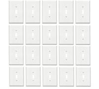 ZEFTV Lot de 20 plaques murales surdimensionnées pour interrupteur à bascule - 14 x 8,9 cm - Plaque frontale en thermoplastique incassable - Blanc