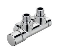 Zehnder - Mélangeur d'angle Set Q, 1/2, avec tête de commande à gauche, entrée à gauche, distance 50 mm, acier inoxydable 839140
