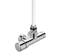 Zehnder - Vanne d'angle 1 point SET M, 1/2, avec tête de commande à gauche, entrée à droite, entraxe 50 mm, chrome 839028