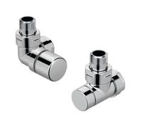 Zehnder - Vanne d'angle gauche Set I et raccord d'angle pour retour 1/2, acier inoxydable 838990
