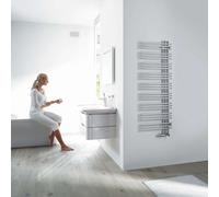 Zehnder Yucca Asym - Radiateur de salle de bains 130x48 cm, droit, une rangée, laqué blanc YA-130-050