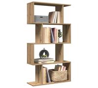 Zeiquah Bibliothèque à 4 étages en chêne Artisan - 70 x 24 x 129 cm - Étagère sur pied polyvalente avec grand espace de rangement pour salon, bureau et chambre à coucher - Pour décoration et