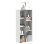 Zeiquah Bibliothèque blanche 50 x 25 x 105 cm en bois avec 7 compartiments, séparateur de pièce polyvalent pour salon, bureau, chambre d'enfant, couloir, étagère de rangement durable pour livres