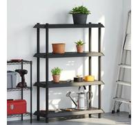 Zeiquah Étagère polyvalente à 4 niveaux, 100 x 40 x 136,5 cm, en polypropylène, anthracite, résistante aux UV, pour l'intérieur et l'extérieur, rangement robuste, facile à monter, idéale pour le