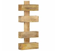 Zeiquah Porte-revues mural en bois de manguier massif avec 4 étagères pour salon, bureau et couloir, 30 x 11 x 72 cm, organiseur stable, compartiment peu encombrant, design durable
