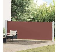 Zeiquah Store latéral extensible - 140 x 600 cm - Marron - Résistant aux UV et à l'eau - Coupe-vent - Avec manivelle - Pour balcon, terrasse, jardin, piscine, tonnelle, patio, kit de montage inclus