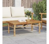 Zeiquah Table basse 90 x 50 x 35 cm en bambou avec espace de rangement, table de salon, table de salon, polyvalente, stable, naturelle, pour salon, balcon, jardin, robuste, durable, avec tiroir