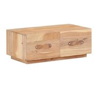 Zeiquah Table basse 90 x 50 x 35 cm en bois massif recy vec 2 tiroirs pour salon, salon et coin salon, table d'appoint rustique, espace de rangement, table basse, table de rangement, élégante