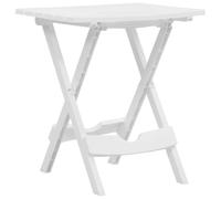 Zeiquah Table de jardin pliable - 44,5 x 38,5 x 50 cm - Blanc - Résistante aux intempéries et peu encombrante - Avec matériau PP solide - Transport facile - Réglable en hauteur - Pour balcon, jardin