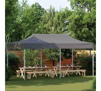 Zeiquah Tente de fête anthracite, en tissu Oxford, 291 x 580 x 315 cm, tonnelle de fête avec design de pavillon pliable, tente de fête, pergola, tonnelle, protection contre la pluie et protection