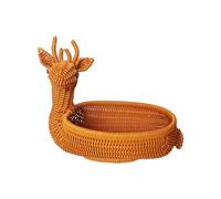 Zeiwohndc Panier de rangement décoratif en forme de cerf tissé à la main en polypropylène robuste, idéal pour la maison et la cuisine