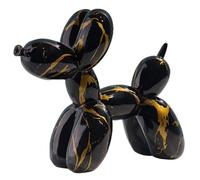 Zelbuck Sculptures de Chien Ballon - Figurines de Chien en Or Noir, Sculptures d'animaux en Résine, Ornement de Chien Ballon pour La Maison, Le Bureau, L'étagère, Le Cadeau
