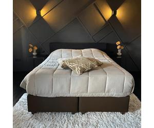 Zelesta Easybed Couette 4 Saisons - Couette sans Housse - Literie pour l'hiver et l'été Chaude Duvet - Couette Lavable sans Housse (Lin & Taupe, 160x220cm)