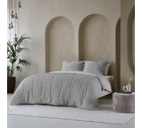 Zelesta Groovebed - Couette lavable sans housse - Couverture d'hiver et d'été chaude - 4 saisons - Fluffy (gris, 200 x 200 cm)