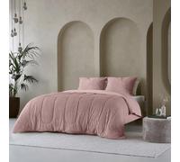 Zelesta Groovebed Couette - Lavable - Sans housse de - Couette d'hiver et d'été chaude - 4 saisons - Fluffy (rose crépuscule, 140 x 200 cm)