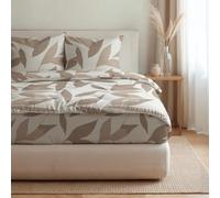 Zelesta Royalbed Couette Coton sans Housse 4 Saisons - Lavable en Machine & Sèche-Linge | Couette 2-en-1 avec Housse Intégrée | Hypoallergénique, 300 g/m² (200x200 Cm) (Beige Autumn, 240x200 Cm)