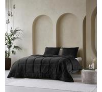 Zelesta Velvetbed Couette Sans Housse en Velours - Lavable, Hypoallergénique - Linge de Lit Pour Hiver et Été - Chaude (Black, 200x200 Cm)