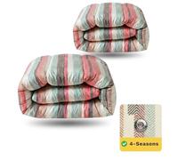 Zelesta Wonderbed 4 Saisons - Couette 2-en-1 Confortable (300+150 g/m²) | Housse Intégrée, Clips Acier, Lavable & Hypoallergénique (Vintage Vibe, 140x200 Cm)