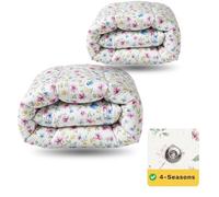 Zelesta Wonderbed 4 Saisons - Couette 2-en-1 Confortable (300+150 g/m²) | Housse Intégrée, Clips Acier, Lavable & Hypoallergénique (Spring Bloom, 240x200 Cm)