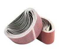 Zelihrdu 15pcs Bande Abrasive 100 x 915 mm, Ensemble de Bandes Abrasives Mixte (3x Grains 80/120/150/240/400) Bande de Ponceuse pour Ponceuses à Bande Portable, Métal, Bois, Ponçage, Polissage