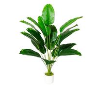 Zelihrdu Fausses Plantes Artificielles Interieur, Plante Artificielle Exterieur, Grande Faux Tropicales Arbre en Pot pour Maison Jardin Salon Chambre Bureau Décoration (80cm Oiseau de Paradis Vert)