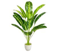 Zelihrdu Plantes Artificielles avec Pot Intérieure Extérieure, Grande Faux Plante Tropicales Fausse Arbre pour Maison Jardin Salon Chambre Bureau Balcon Cour Décoration (80cm Oiseau de Paradis Jaune)