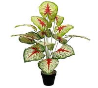 Zelihrdu Plantes Artificielles Intérieure Extérieure, Grande Tropicales Faux Arbre avec Pot Fausse Plante pour Maison Jardin Salon Chambre Bureau Balcon Cour Décoration (70cm Paume Rouge)
