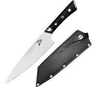 Zelite Couteau Cuisine, Couteau de Chef Japonais en Acier Inoxydable du Damas, Kit Couteau Cuisine Professionnelle de 20,3 cm, Couteaux et Ustensiles de Cuisine, Etui en Cuir, Rivets en Mosaïque