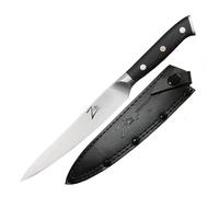 Zelite Infinity Couteau Cuisine tout Usage 15 cm - Série Alpha Royal German -Acier Allemand Couteau de Cuisine Inox à Haute Teneur En Carbone - Poignée en Bois de Pakka, Étui en Cuir