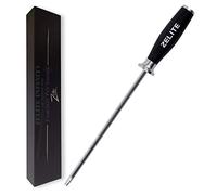 Zelite Tige Aiguiseur Couteaux Professionnel de 25cm, Affuteur Couteau, Fusil a Aiguiser en Carbone, Aiguisage de Couteaux Résistant aux Taches et Rouille, Eguiseur de Couteau, Poignée Ergonomique ABS