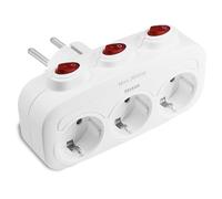 Zelkan Multiprise avec Interrupteur Indépendant - Multiprises avec 3 Prises Horizontales - Multiprise Murale sans Câble - Prise Multiple - Blanc