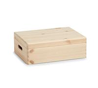 Zeller 13151 Caisse Universelle avec Couvercle Bois Brun 40 x 30 x 14 cm