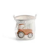 Zeller 14247 Tracteur Panier de rangement en toile Blanc Ø 30 x 30 cm