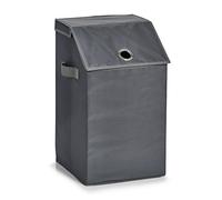 Zeller 14268 Panier à Linge Polyester Anthracite 34 x 34 x 60 cm