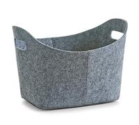 Zeller 14311 Panier de Rangement à poignées en Feutre Gris