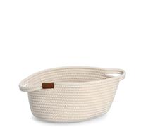 Zeller 14436 Panier de Rangement en Coton/Polyester Naturel 29 x 21 x 14,5 cm