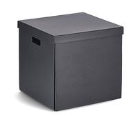 Zeller 14461 Boîte de rangement en carton recy nv. 33,5 x 33 x 32 cm, noir)