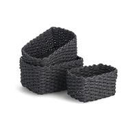 Zeller 14472 Lot de 3 paniers de rangement en papier tressé env. 18 x 12 x 9, 21 x 15 x 11, 24 x 18 x 13 cm