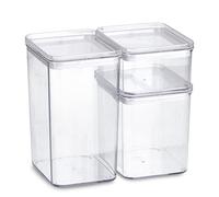 Zeller 14739 Lot de 3 boîtes de conservation en plastique, transparent, env. 500 ml, 1100 ml, 1650 ml, 12,8 x 10,4 x 6,3, 12,8 x 10,4 x 12,5, 12,8 x 10,4 x 18,5