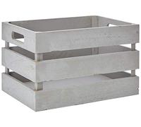 Zeller 15136 Caisse de rangement Bois de Polonia Gris 31 x 21 x 19,5 cm
