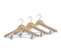 Zeller 17114 Lot de 3 cintres avec pinces Couleur nature 44,5 cm G