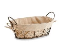 Zeller 18091 Countrystyle Panier à Pain Eisen/Tissu/Polyester/Coton Brun 30 x 21 x 10 cm