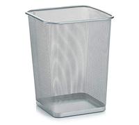 Zeller 18102 Corbeille à Papier rectangulaire Métal Gris 26,8 x 26,8 x 35,5 cm