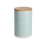 Zeller 19351 Boîte de conservation avec couvercle en bambou, 1000 ml, métal, menthe, env. Ø 10,5 x 16,2 cm, boîte de rangement, boîte de rangement