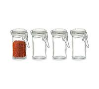 Zeller 19957 Lot de 4 Pots d'épice Verre Transparent 4,5 x 8,4 x 18 cm 4 Pièces