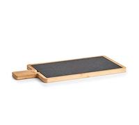 Zeller 24510 Planche à Découper avec Poignée Bambou/Ardoise 40 x 19 x 1,5 cm
