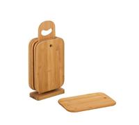 ZELLER 25265 SUPPORT À PLANCHES À DÉCOUPER BAMBOU/CHROMÉ 15 X 7 X 30 CM 7 PIÈCES G