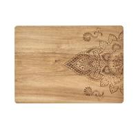 Zeller 25566 Plateau à découper/servir en acacia avec imprimé 40 x 29 x 1,5 cm